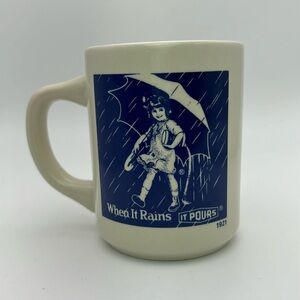 Vintage Morton Salt Company Mug "When it Rains it Pours" 1921 Logo